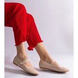 Gemre Beige matte finish ballet flats Longhola | shoptok.hr