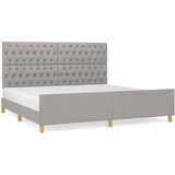  posteljni okvir z vzglavjem svetlo siv 200x200 cm blago, (20736712) | Shoptok.si