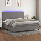 Box spring s madracem LED tamnosivi 200x200 cm tkanina | shoptok.hr