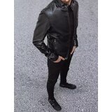 DStreet Kurtka męska skórzana czarna | Shoptok.si