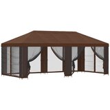 vidaXL Paviljon s stenami 6 x 3 m Rjava Poliester in jeklo 190, (5000218825) | Shoptok.si