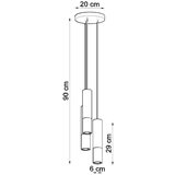  Visilica LOOPEZ 3P crno/zlatna | shoptok.hr