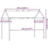 Krov za dječji krevet voštano smeđi 207x95,5x159 cm borovina | shoptok.hr