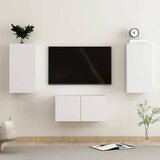  3-dijelni set TV ormarića bijeli od konstruiranog drva u