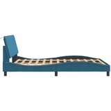  Posteljni okvir z vzglavjem moder 140x190 cm žamet, (21081701) | Shoptok.si