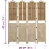 Sobna pregrada s 4 panela smeđa 140x165 cm od tkanine | shoptok.hr