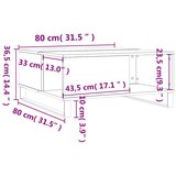  Stolić za kavu boja hrasta 80 x 80 x 36,5 cm konstruirano drvo Smeđa | Shoptok.si