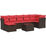  8-dijelni set vrtnih sofa s jastucima smeđi od poliratana | shoptok.hr