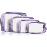 Travel Collection Cosmetic bag putni kozmetički set Purple 4 kom
