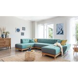 Miuform turkizna raztegljiva kotna sedežna garnitura (levi kot/v obliki črke "u") dazzling daisy | Shoptok.si
