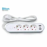 GS03KU prenosna priključnica (3x šuko+3xUSB) 3m