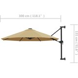  Zidni suncobran s metalnom šipkom 300 cm bež | Eponuda.ba