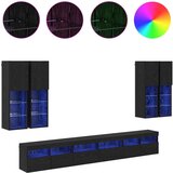  Set zidnog ormarića za TV 7 pcs Crni hrast Konstruirano drvo | shoptok.hr