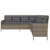  Vrtna sofa L-oblika sa jastucima siva od poliratana | shoptok.hr