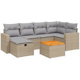  7-dijelni set vrtnih sofa s jastucima bež od poliratana | shoptok.hr
