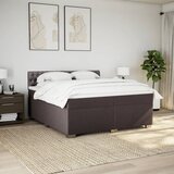 vidaXL Krevet s oprugama i madracem tamnosmeđi 200x200 cm od tkanine | shoptok.hr