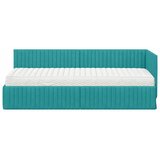  Kutni krevetni okvir s madracem 2 pcs Tirkizna Baršun | shoptok.hr