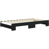  Dnevni krevet na razvlačenje s madracima crni 100x200 cm baršun | shoptok.hr