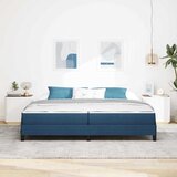 Krevet s opruga kutije s madracem Plava 200 x 200 cm tkanina | shoptok.hr