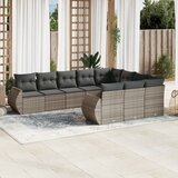 vidaXL 10-dijelni set vrtnih sofa od poliratana s jastucima sivi | shoptok.hr