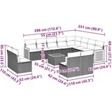  13-dijelni set vrtnih sofa s jastucima poliratan crni | shoptok.hr