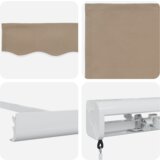vidaXL Ročna Retraktibilna Tenda Bež 350x250 cm, Fabrika za Zamenjavo Tende za Okvir 3.5x2.5 m Bež | Shoptok.si