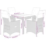  5-dijelni vrtni bistro set od poliratana s jastucima smeđi | shoptok.hr