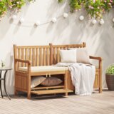 vidaXL Parkovna Shramba Klop Rjava 150 x 60 x 90 cm Trdna tikovina u