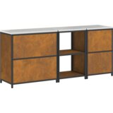 vidaXL Set za kuhinjsku pohranu s policom Ostalo s pohranom s vratima 3 pcs Rđa 210 x 50 x 92 cm | shoptok.hr