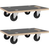  Transportna kolica 2 kom pravokutna 60 x 40 x 11,5 cm 250 kg | shoptok.hr