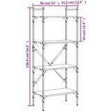  Regal za knjige 4 razine boja hrasta 56x31 5x138 5 cm drveni | shoptok.hr