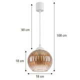 Brilagi LED luster na sajli R GLASS 1xE27/60W/230V prečnik 18 cm bela/zadimljeno braon | Eponuda.com