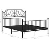  Za krevet crni metalni 140 x 200 cm | shoptok.hr
