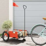 vidaXL Kolesarska prikolica oranžna oxford tkanina in železo | Shoptok.si
