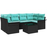  Vrtna sedežna garnitura 7 pcs Črna in turkizna 55 x 55 x 37 cm, (5000020527) | Shoptok.si