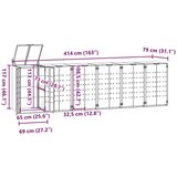 vidaXL Spremište za 6 kante za otpad crno 414x79x117 cm čelično | shoptok.hr