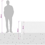  Ograda od lančanih veza s postom 25 x 0,6 m Siva Mreža | shoptok.hr