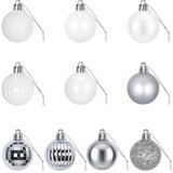  Set božićnih kuglica 100 kom. Bijela i siva 4 cm Polistiren | shoptok.hr