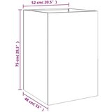 vidaXL Cvetlično korito belo 52x48x75 cm hladno valjano jeklo | Shoptok.si
