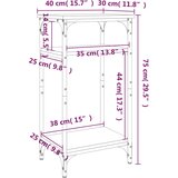  Bočni ormarić Boja hrasta 40x30x75 cm od konstruiranog drva | shoptok.hr
