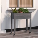 Maison Chic korito - Lonček za rože s podlogo in kolesi sivo 71x37x80 cm trden les jelke, (22057466) | Shoptok.si