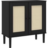  Komoda SENJA crna izgled ratana 80x35x80 cm masivna borovina | shoptok.hr