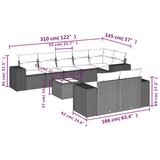  9-dijelni set vrtnih sofa s jastucima bež od poliratana | shoptok.hr