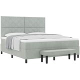 Krevet s opruga kutije Svjetlosiva 200 x 180 cm Baršun | shoptok.hr