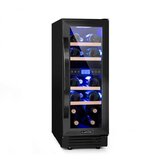 Klarstein Vinovilla 17 Built-in Duo Onyx Edition, dvoconska vinska omara, 53 l, 17 steklenic, 3-barvna steklena vrata cene