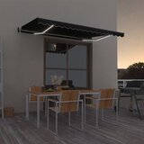 vidaXL Avtomatska tenda LED + senzor 450x350 cm antracitna Cene