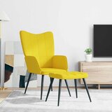  Stolica za opuštanje s osloncem za noge boja senfa od tkanine | shoptok.hr