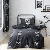 Catherine Lansfield Tamno siva dječja posteljina za krevet za jednu osobu 135x200 cm Skulls – | shoptok.hr