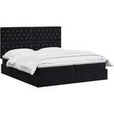  Krevet od pjene s madracem i LED-om Crna 200 x 200 cm Baršun | shoptok.hr