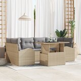 vidaXL 7-dijelni vrtni sofa set s jastučićima Bež Poli ratan | shoptok.hr